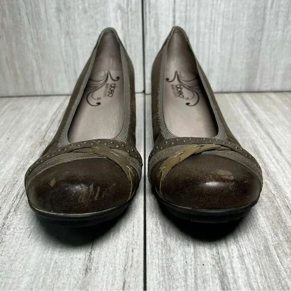 Abeo Nellie Brown Leather Mary Jane Pumps Heels Comfort Shoes Womens Size 9.5 - Picture 2 of 10